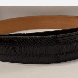 Vtg Tony Lama Black Genuine Lizard Patchwork Western Belt Mens Sz 40 Texas USA